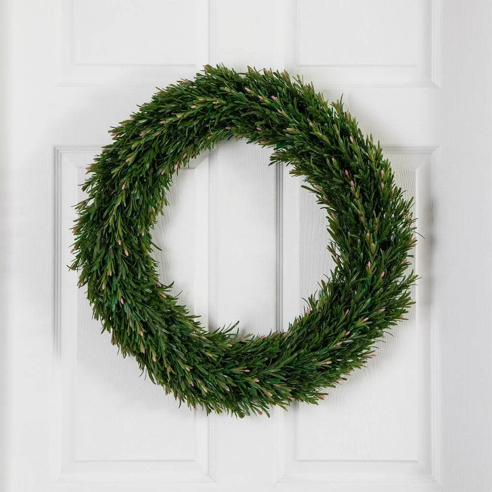 24 In. UV Resistant Rosemary Artificial Wreath (Indoor/Outdoor) 3 24 In. UV Resistant Rosemary Artificial Wreath (Indoor/Outdoor)
